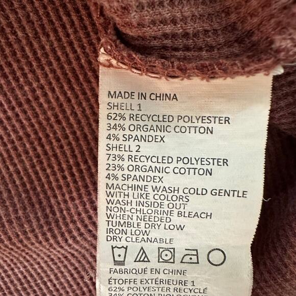 prAna Waffle Knit Hoodie Pullover Sweatshirt Women’s Small Mauve Organic Cotton - Picture 7 of 9